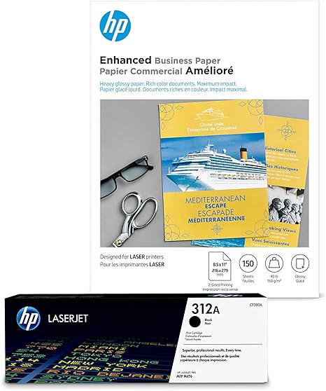 HP 312A Black Toner + Brochure Paper