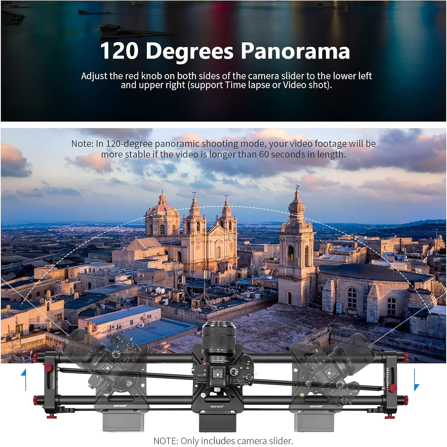 Neewer 10100335 Motorized Camera Slider 80cm Carbon