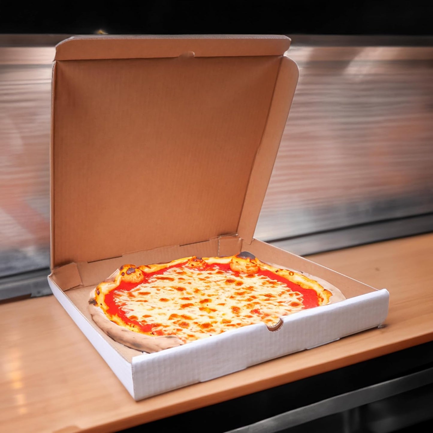 Atlas 14 Inch White Pizza Boxes 25-Pack Cardboard Takeout