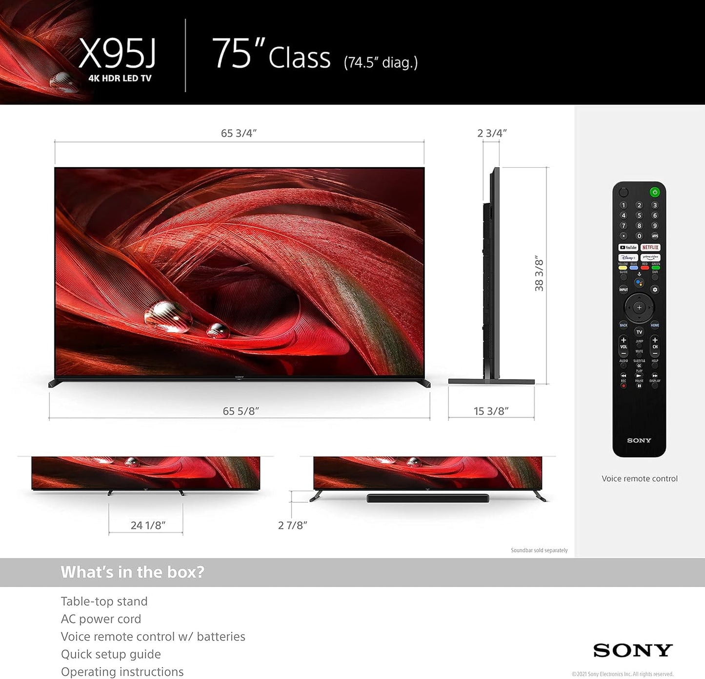 Sony XR75X95J 75" 4K TV with HT-A7000 Soundbar (Used)
