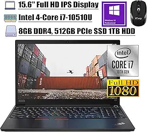 Lenovo ThinkPad E15 15" FHD Laptop i7-10510U 8GB 512GB SSD + 1TB HDD + Mouse