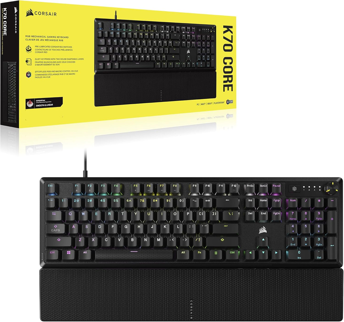Corsair CH-910981E-NA K70 CORE RGB Gaming Keyboard