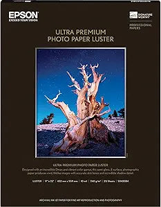 Epson S042084 Ultra Premium Photo Paper Luster - 17x22", 25 Sheets