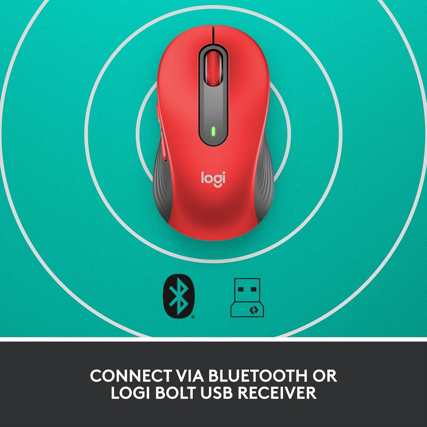 Logitech Signature M650 L Wireless Mouse - Classic Red (Renewed)