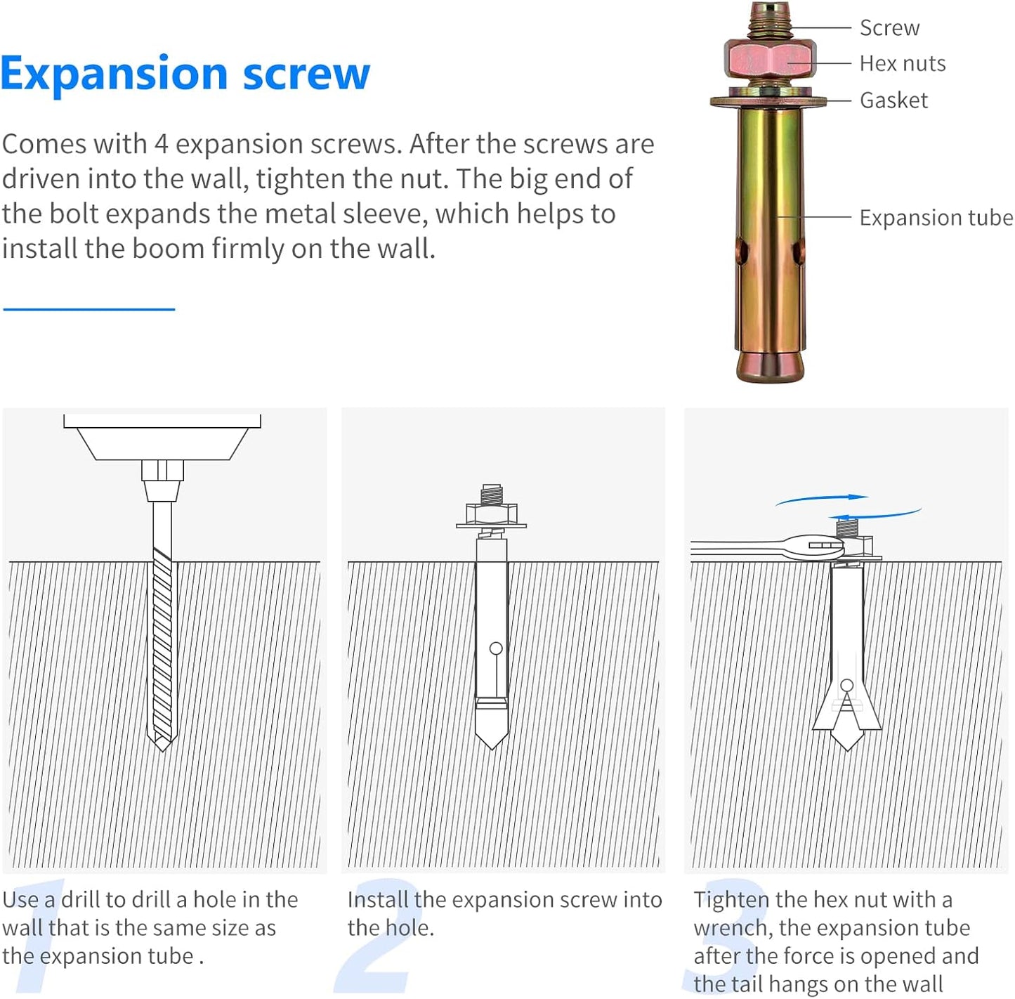 Neewer ST-NA-9: Ceiling Mount Adapter with 5/8” Stud and 1/4” Screw (4 Pack)