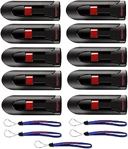 SanDisk CZ60-032G-10Pk-Lan 32GB Cruzer Glide USB 2.0 Flash Drive 10-Pack