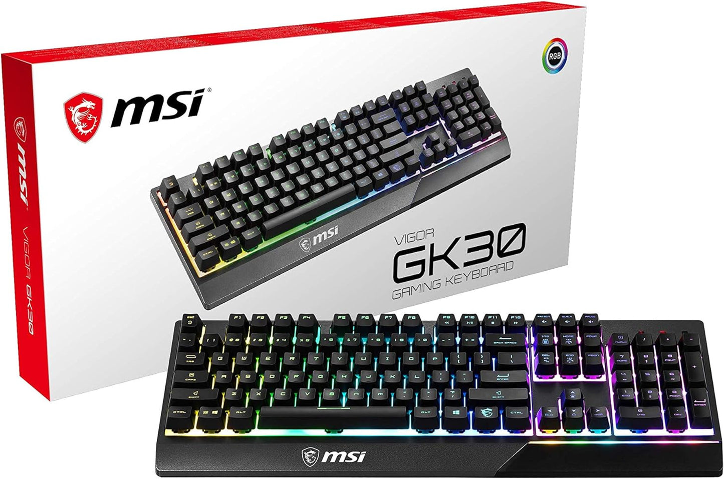 MSI Vigor GK30 RGB Gaming Keyboard - Black