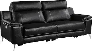 Lexicon 194840129554 Ezra Leather Power Reclining Sofa — main product image