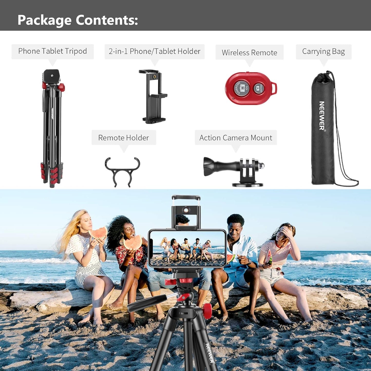 Neewer 10097867 54-Inch Travel Tripod Kit