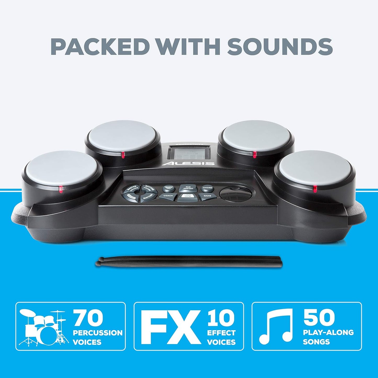 Alesis Compact Kit 4 Portable Electronic Drum Set Headphones