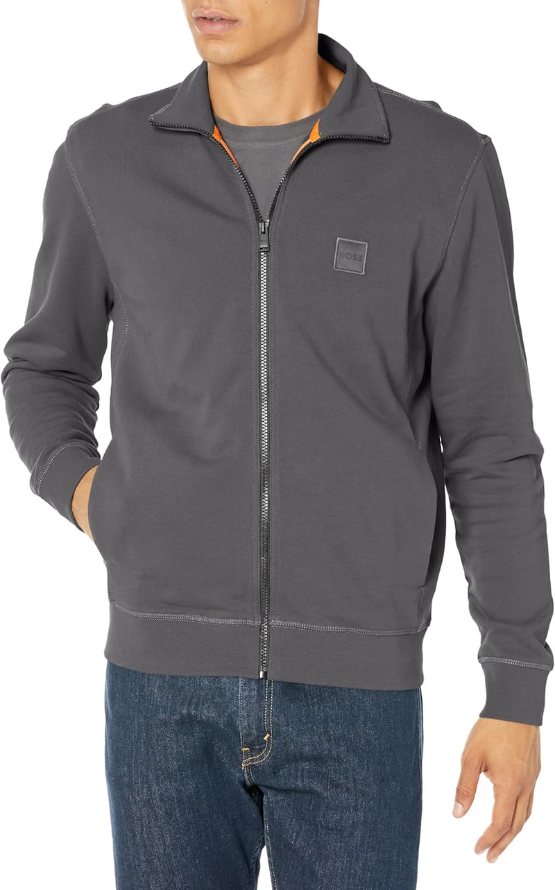 Boss French Terry Zip-Up Sweatshirt Square Logo — main product image