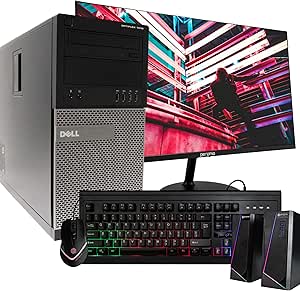 Dell OptiPlex 7010 i5 Desktop PC - 16GB 500GB SSD - New 24" Monitor Renewed