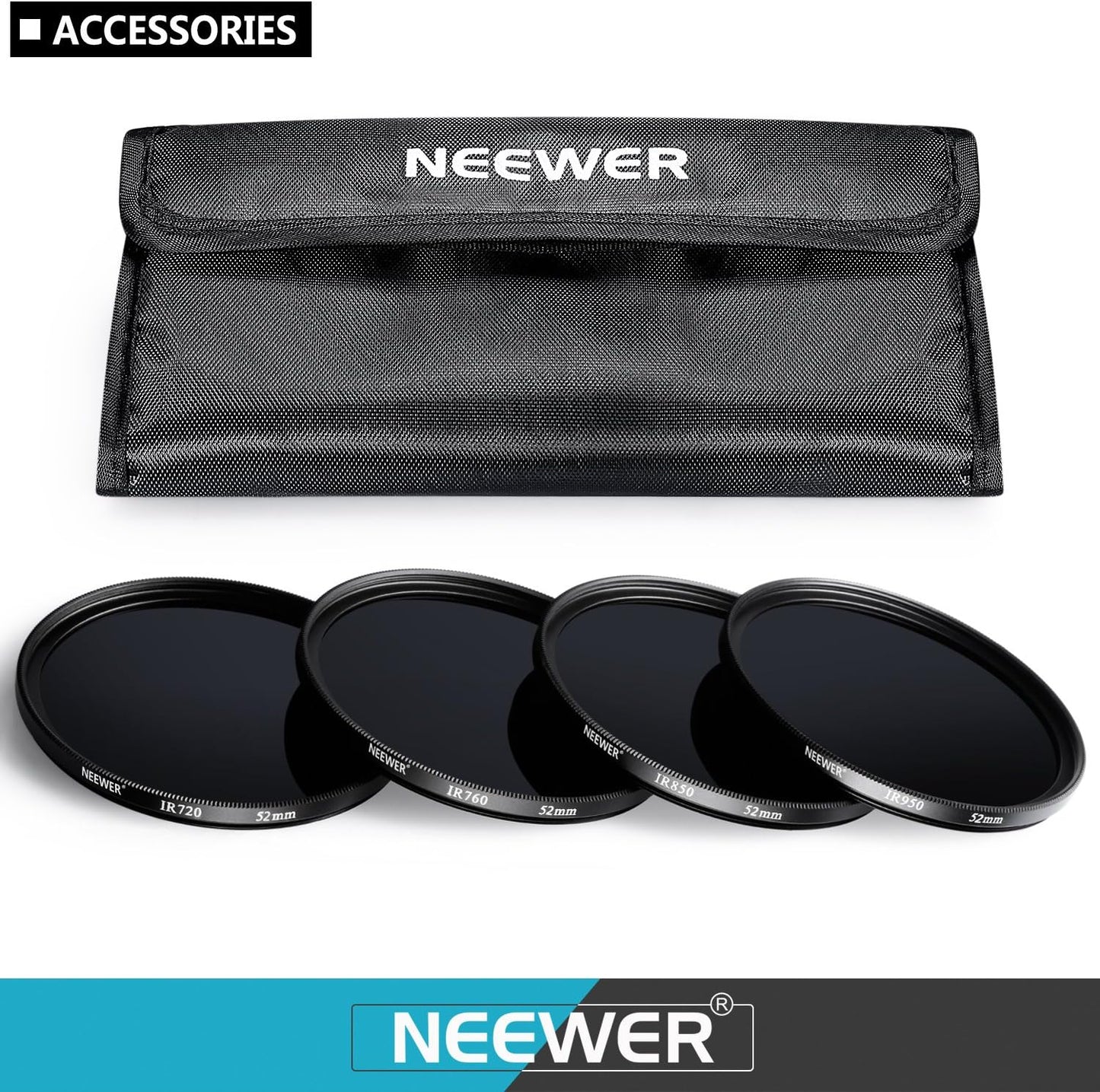 Neewer IR 52MM Infrared Filter Set IR720, IR760, IR850, IR950