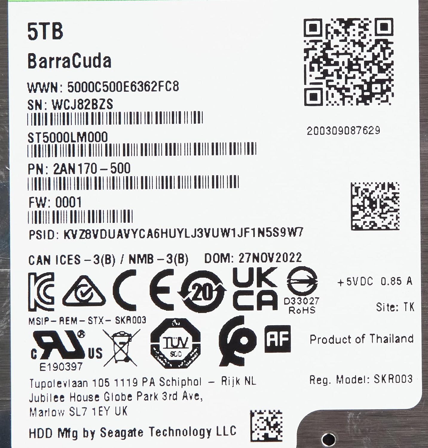 Seagate ST5000LM000 Barracuda 5TB 2.5" Internal HDD