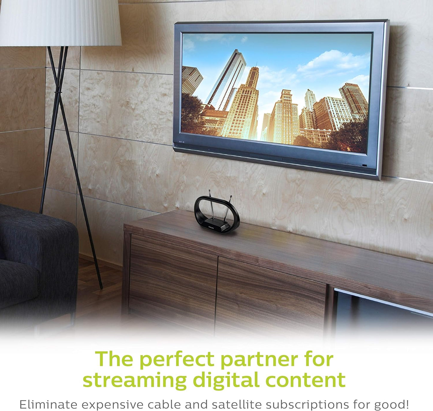 Philips SDV7114A/27 Modern Loop Indoor TV Antenna 4K VHF UHF
