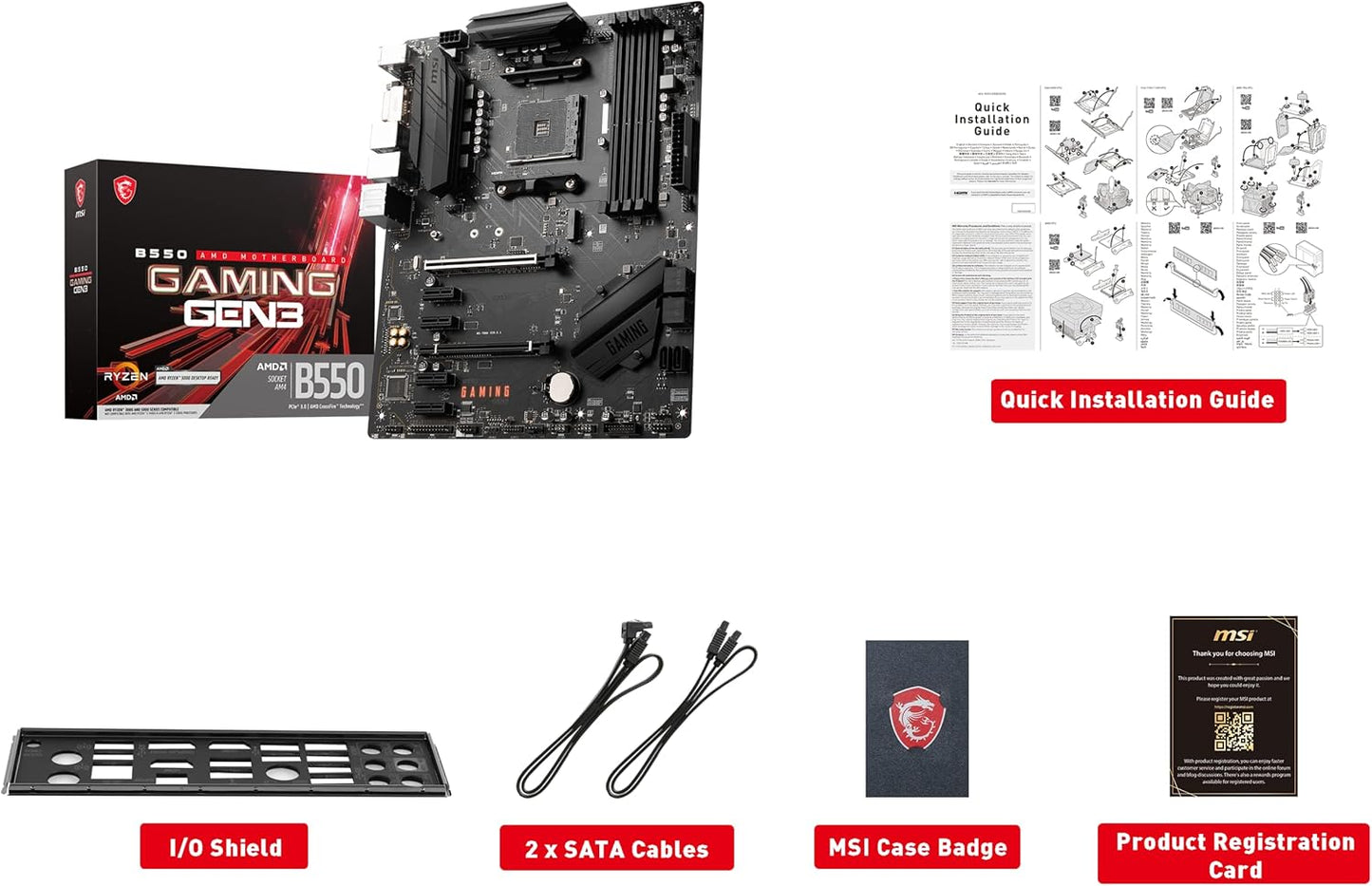 MSI B550 Gaming GEN3 AMD Ryzen AM4 ATX Motherboard