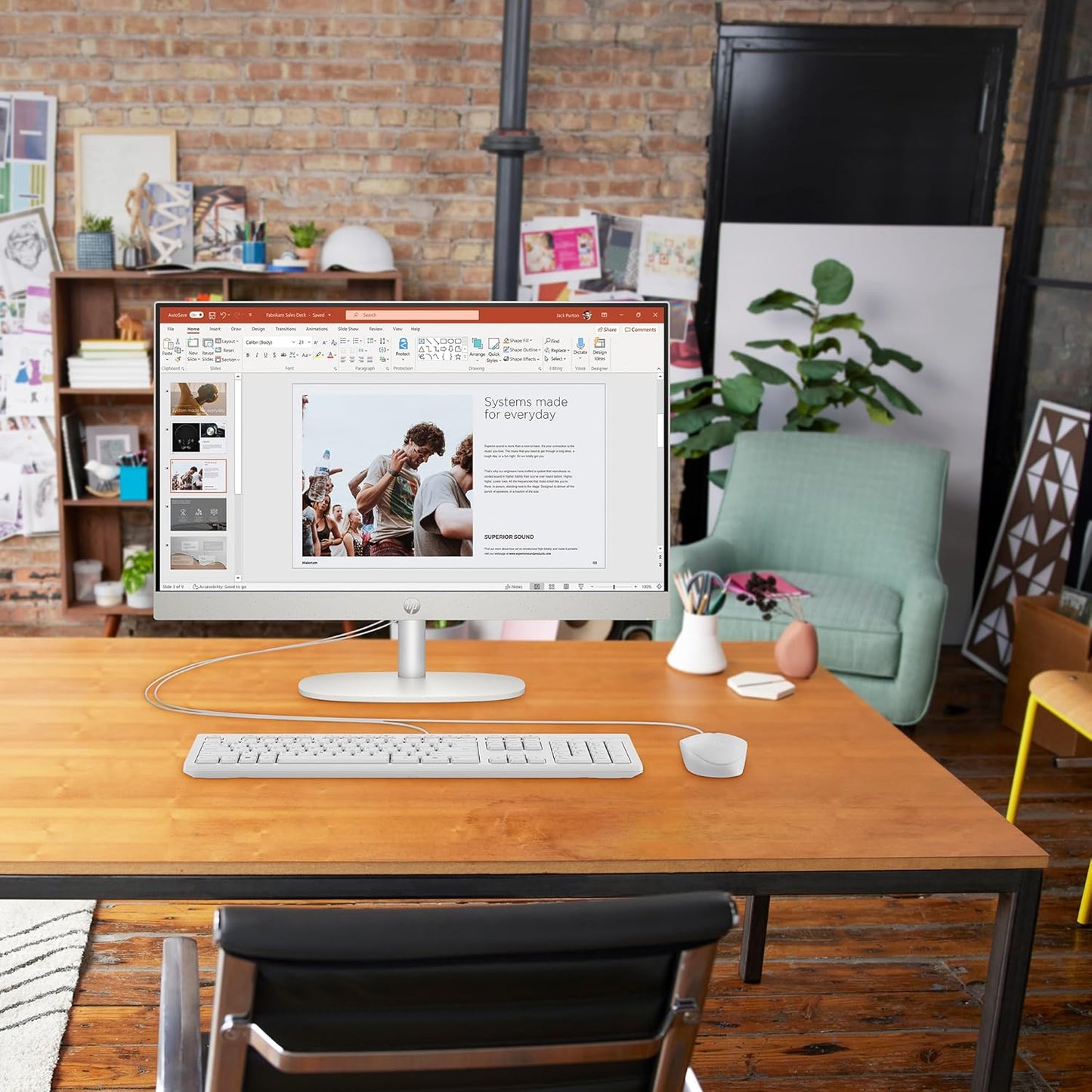 HP 24-cr0220 24" Touchscreen All-in-One Desktop Ryzen 3