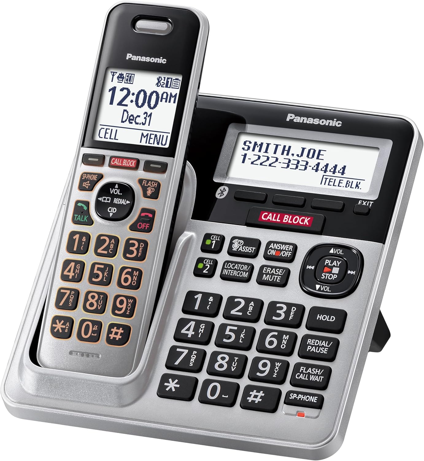 Panasonic KX-TG994 DECT 6.0 Bluetooth 4-Handset Phone (Renewed)