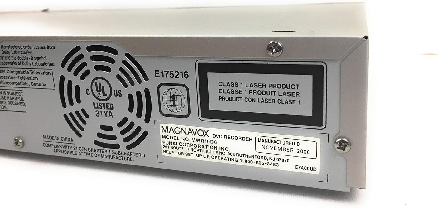 Magnavox MWR10D6 DVD Recorder - VCR Replacement