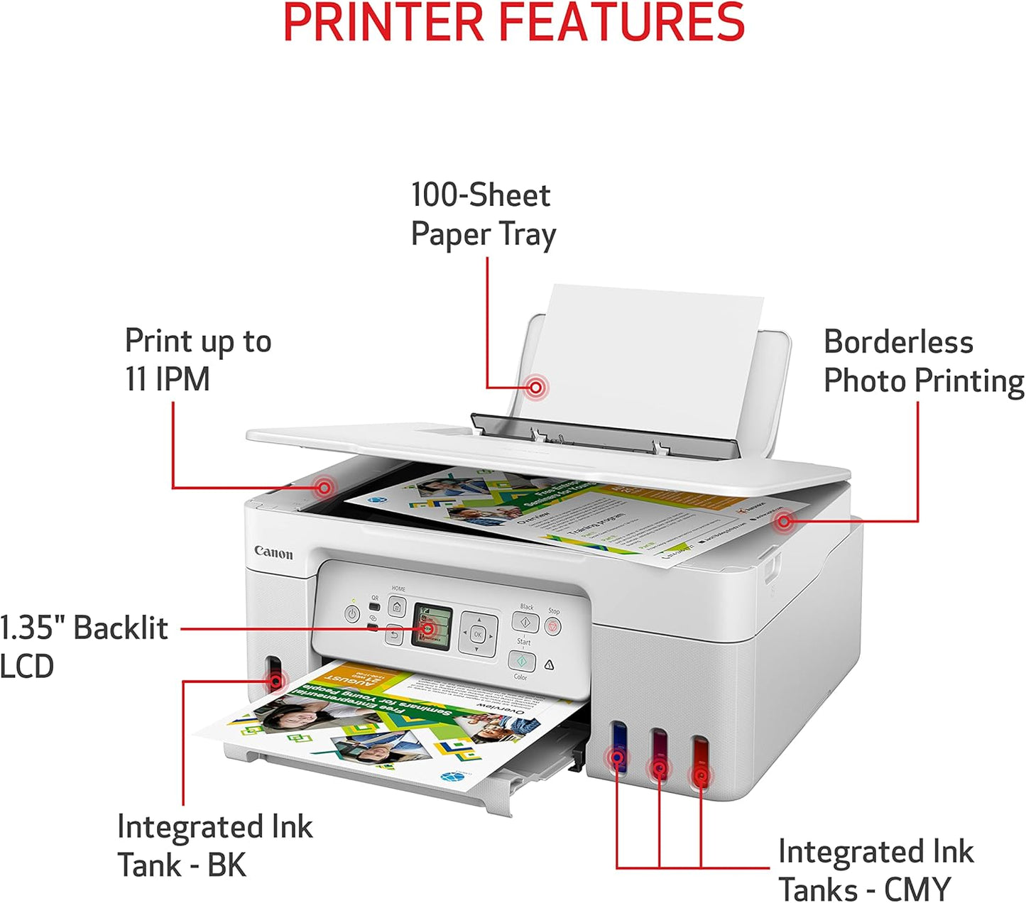 Canon 5805C022 MegaTank G3270 Wireless All-in-One Inkjet Printer