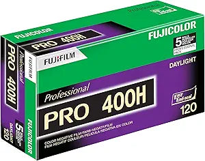 Fujifilm 16326119 Fujicolor Pro 400H 120 Film 5-Roll Pack