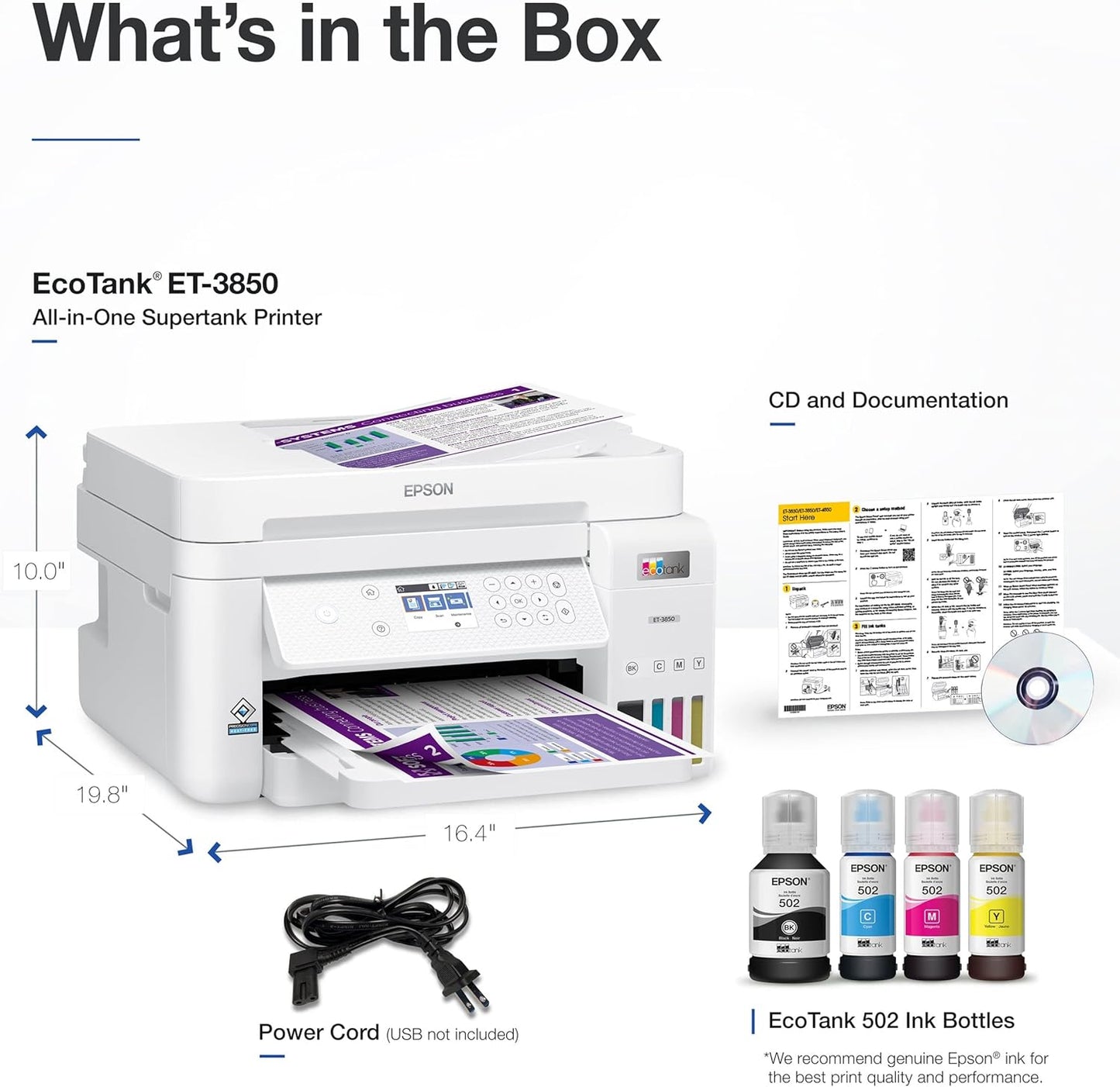Epson ET-3850 EcoTank Wireless All-in-One Supertank Printer