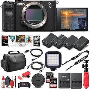 Sony ILCE7C/B Alpha a7C Mirrorless Camera Body Bundle (Renewed)