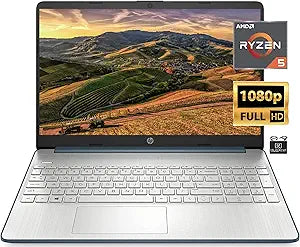 HP Flagship HP 15.6 Laptop - Ryzen 5, 8GB RAM, 256GB SSD, FHD Display