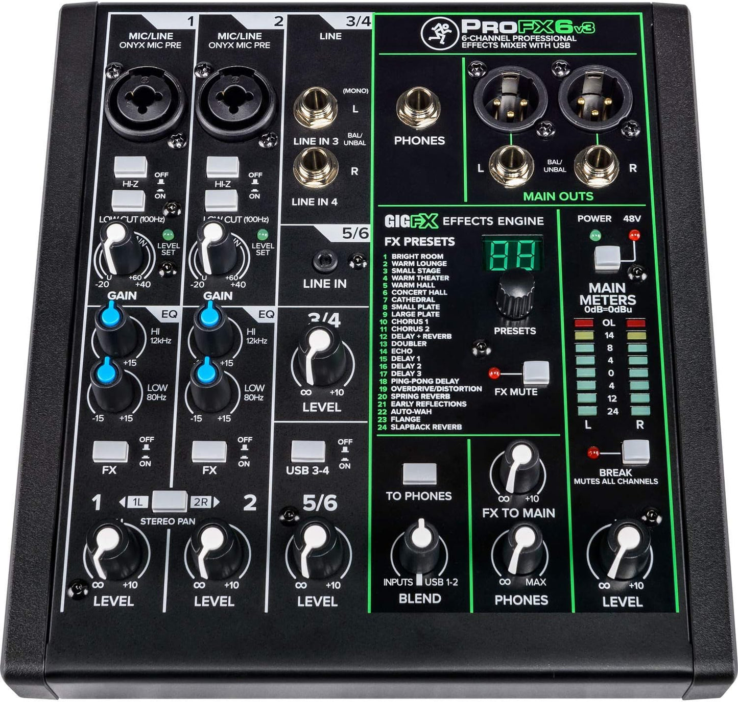 Mackie ProFX6v3 6-Channel USB Effects Mixer