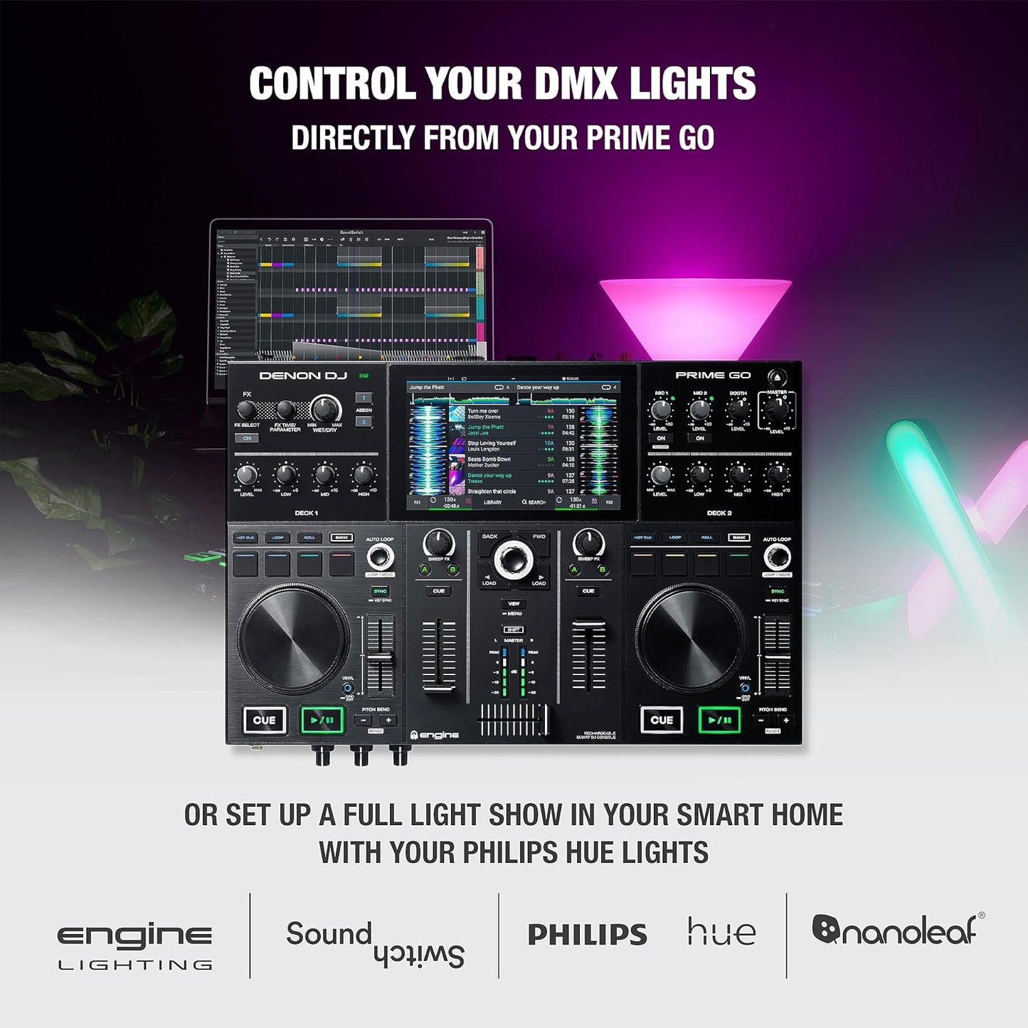 Denon DJ PRIMEGO Portable DJ Controller Mixer WIFI Streaming