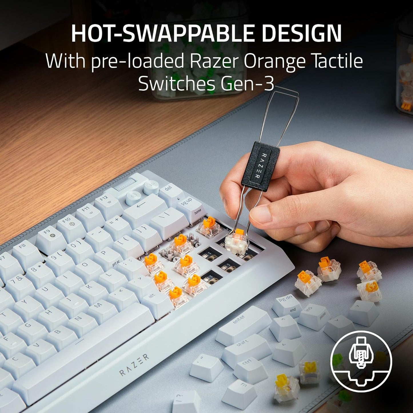 Razer BlackWidow V4 75% Hot-Swap Gaming Keyboard (Renewed)