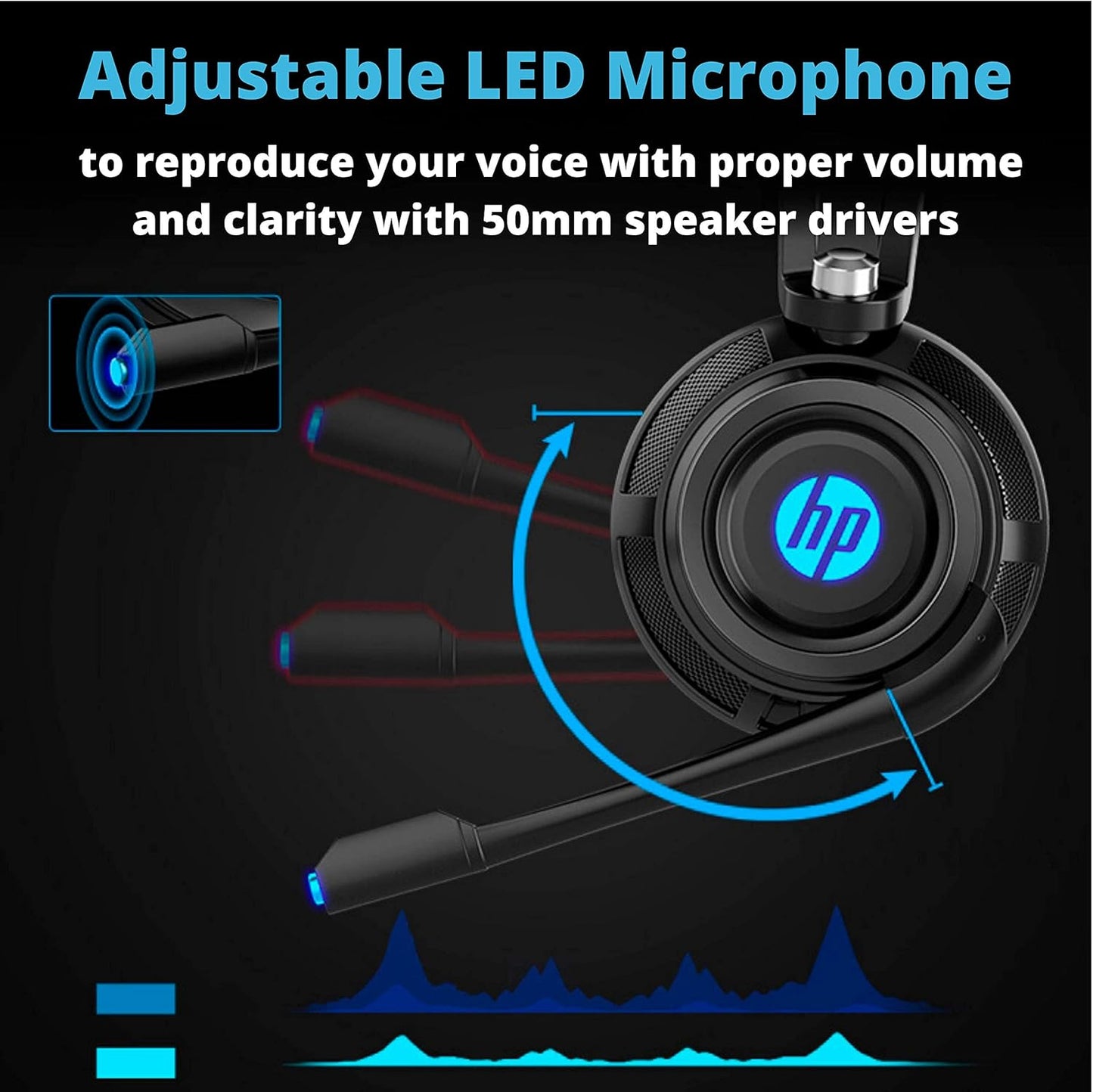 HP 200 Gaming Headphones with Microphone LED