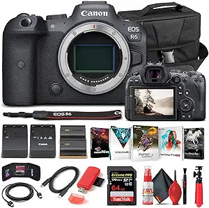 Canon EOS R6 Mirrorless Camera Body 4K Renewed Bundle