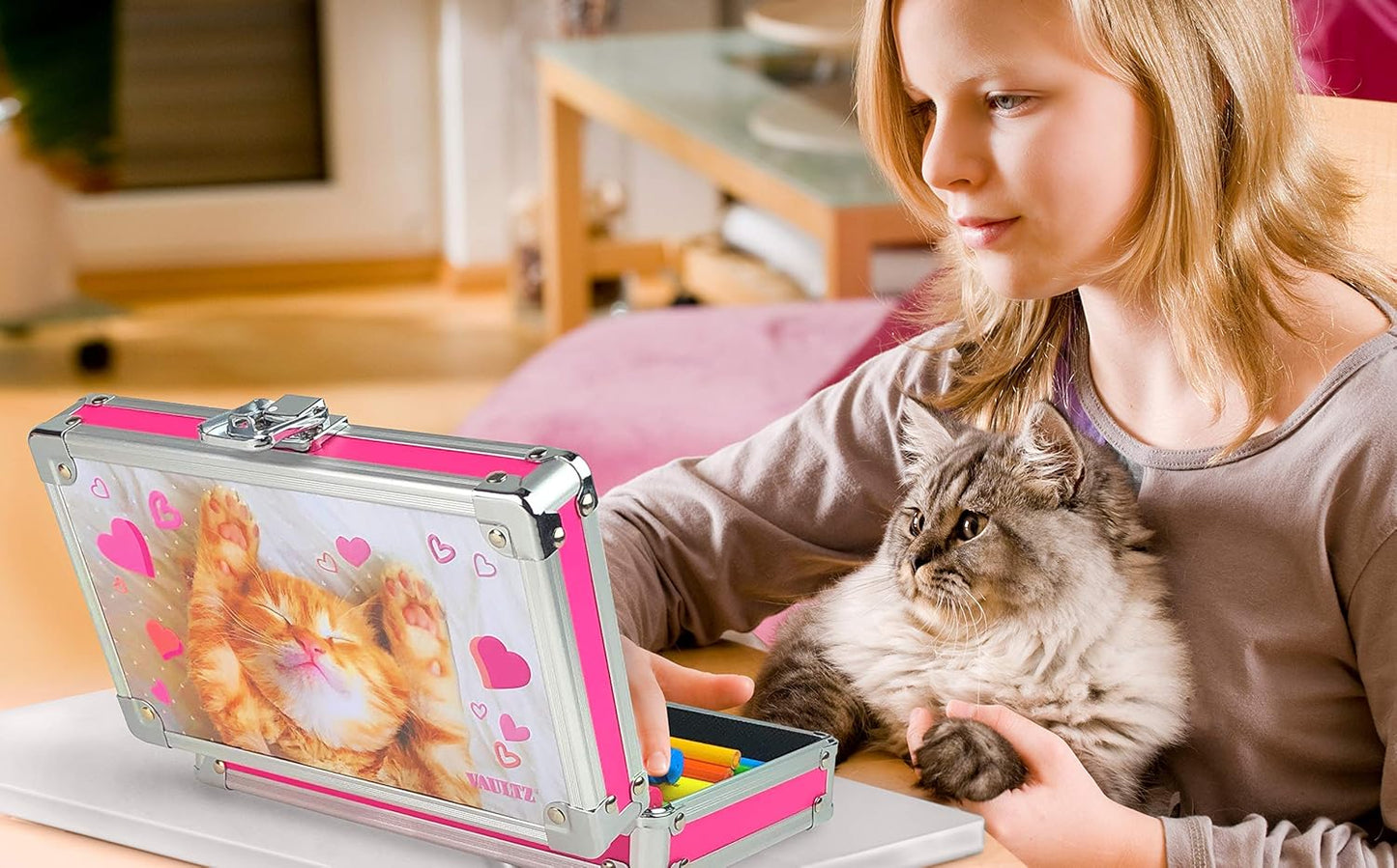 Vaultz VZ00773 Love Kitten Small Lock Box Key Lock