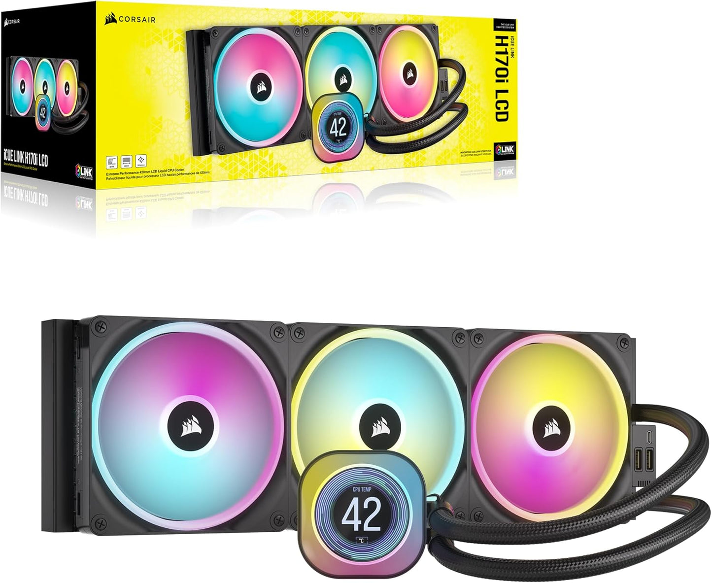 Corsair iCUE Link H170i LCD Liquid CPU Cooler