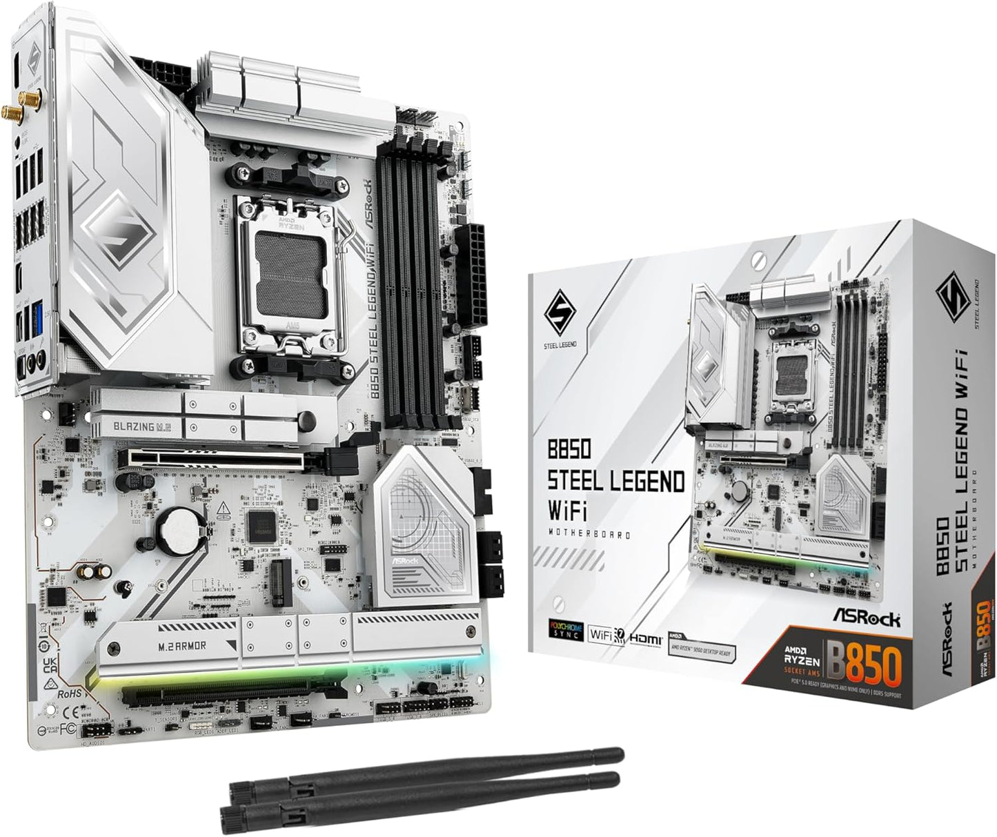 ASRock B850 Steel Legend WiFi AMD Ryzen Motherboard