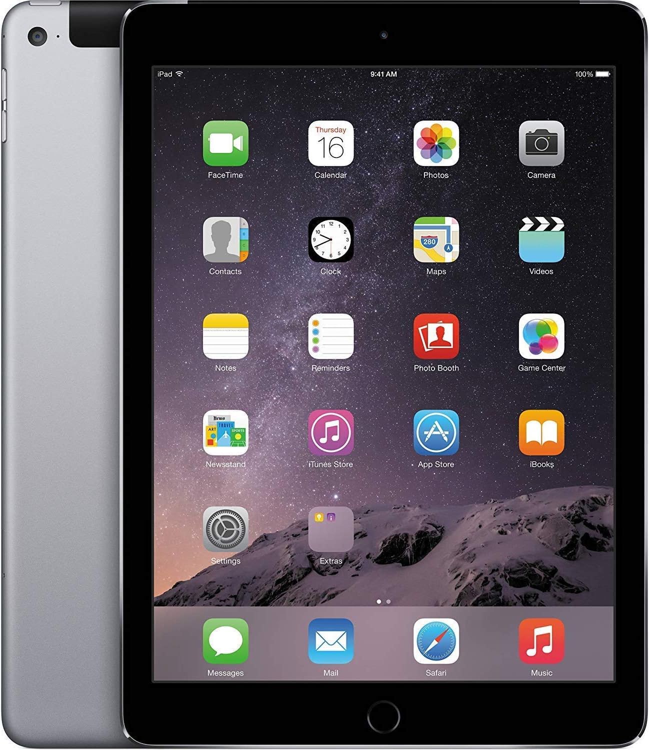 Apple iPad Air 2 64GB Cellular/WiFi - Space Gray (Renewed)