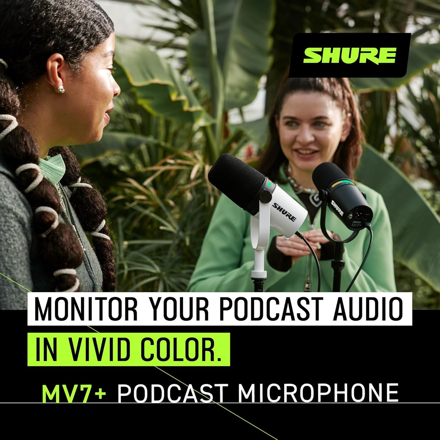 Shure MV7+-K-BNDL Podcast Microphone Bundle - USB/XLR, Stand, Black