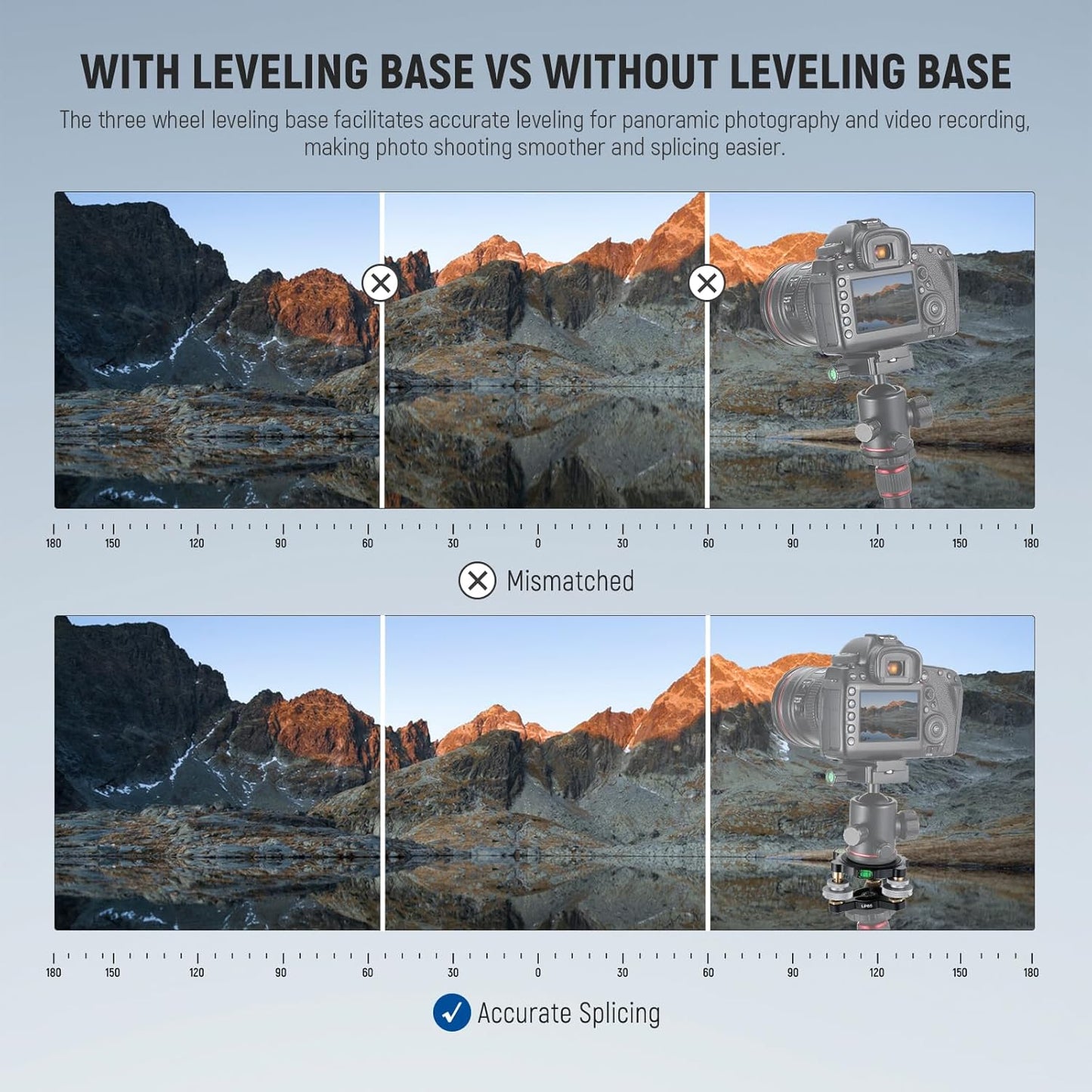 Neewer LP65 Tripod Head Leveling Base with Bubble Level