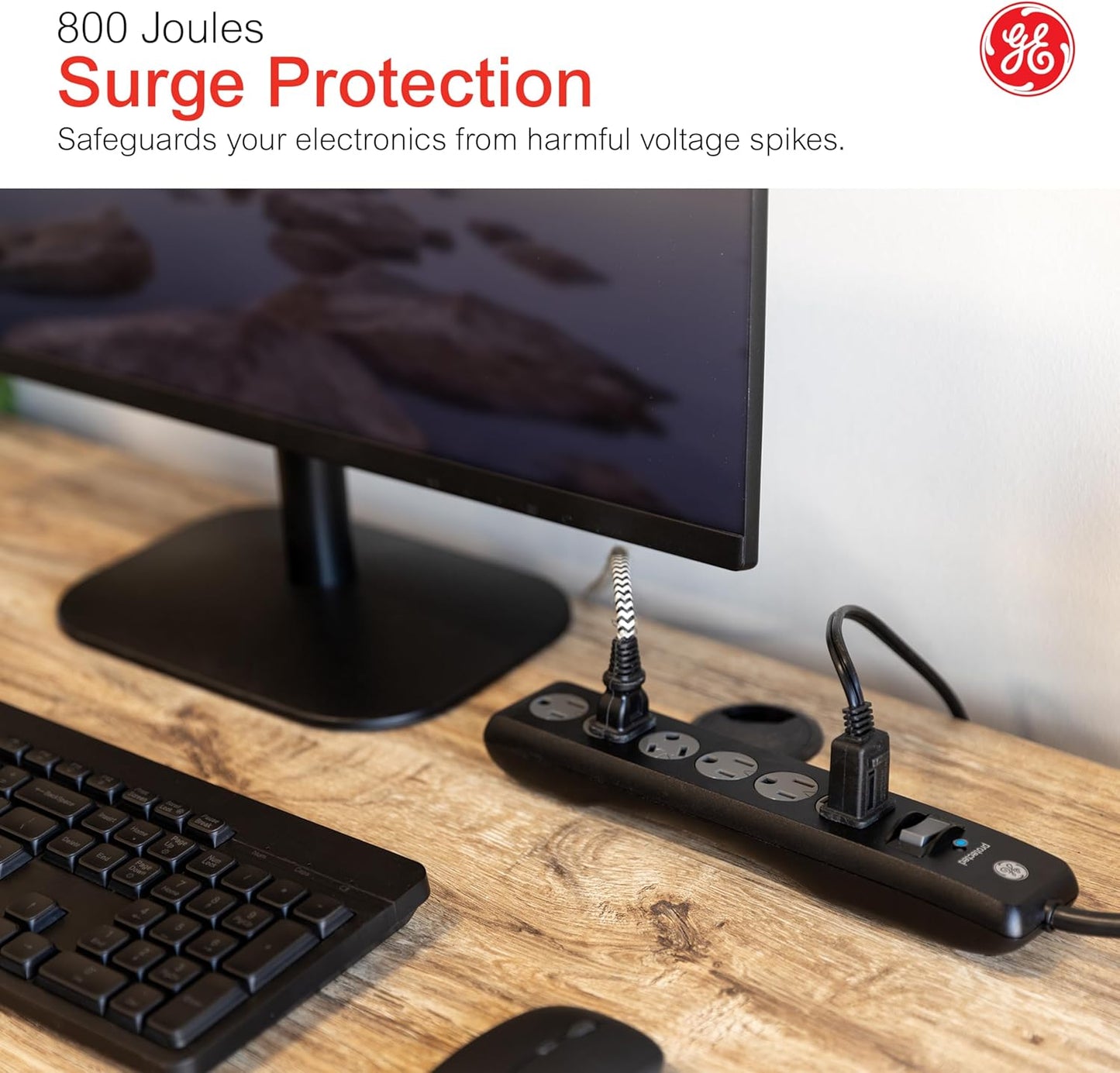 GE 50767 6-Outlet Surge Protector 15ft Cord