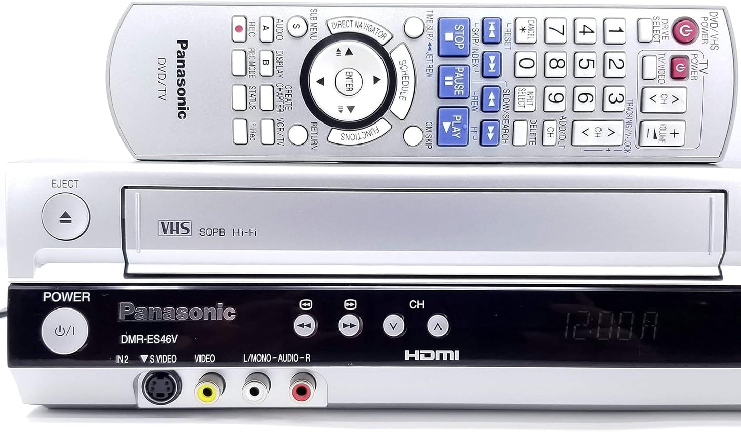 Panasonic DMR-ES46VS VHS/DVD Recorder - Silver Combo Player