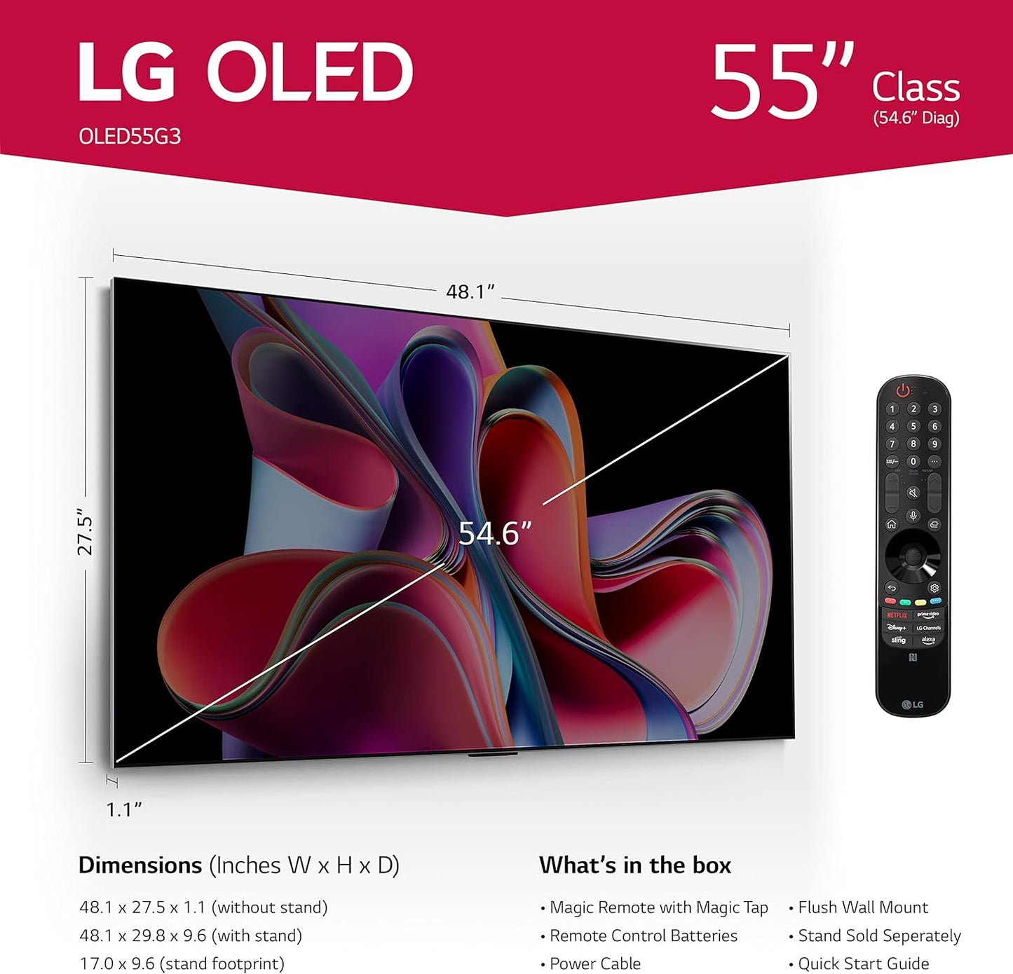 LG OLED55G3PUA 55-Inch 4K OLED evo Smart TV