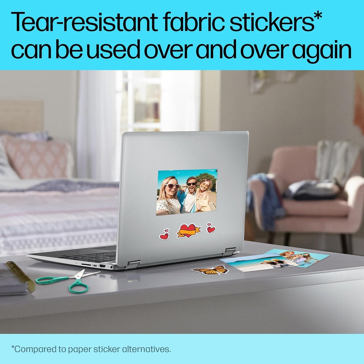 HP 8L1U8A 4x6 Picture Stickers Matte Self-Adhesive 25 Sheets