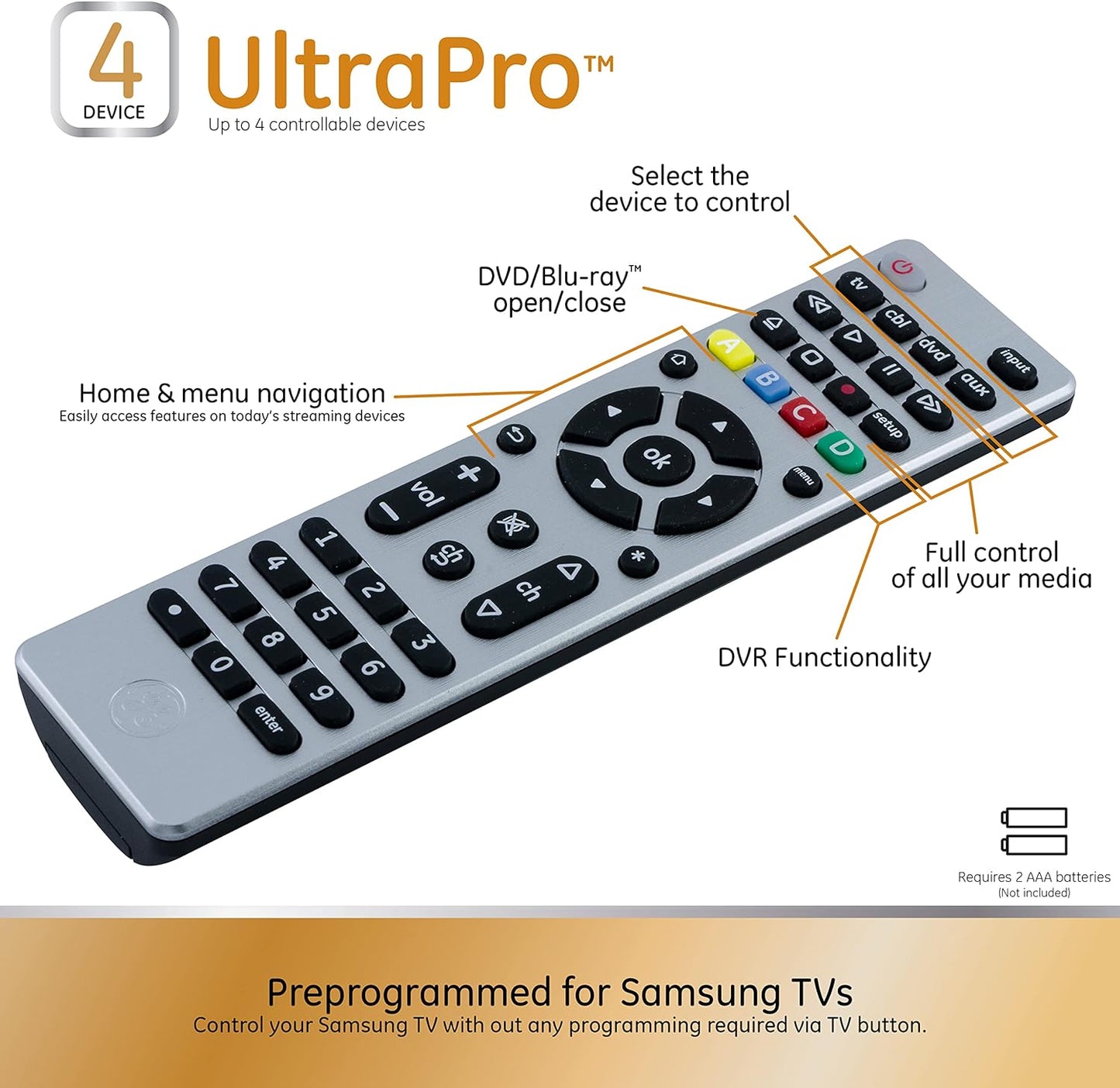 GE 33709 Universal Remote Control - 4-Device