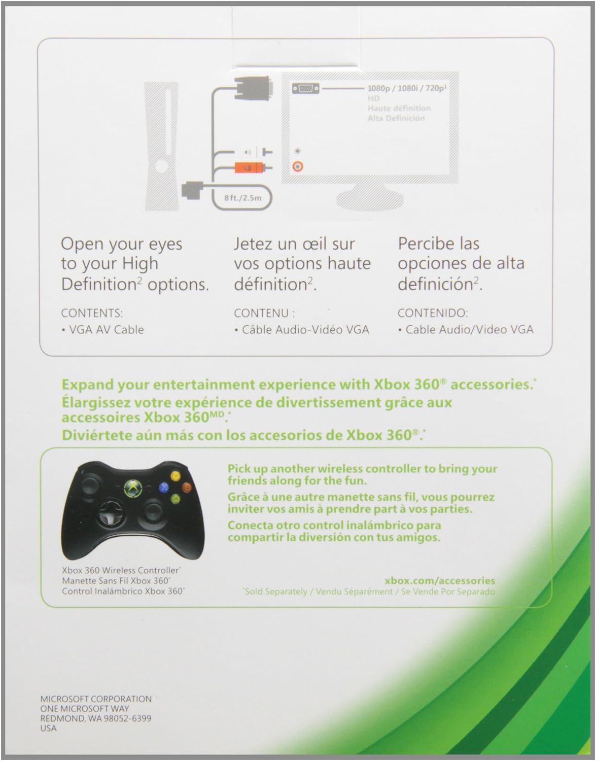 Microsoft B4S-00009 Xbox 360 VGA HD AV Cable