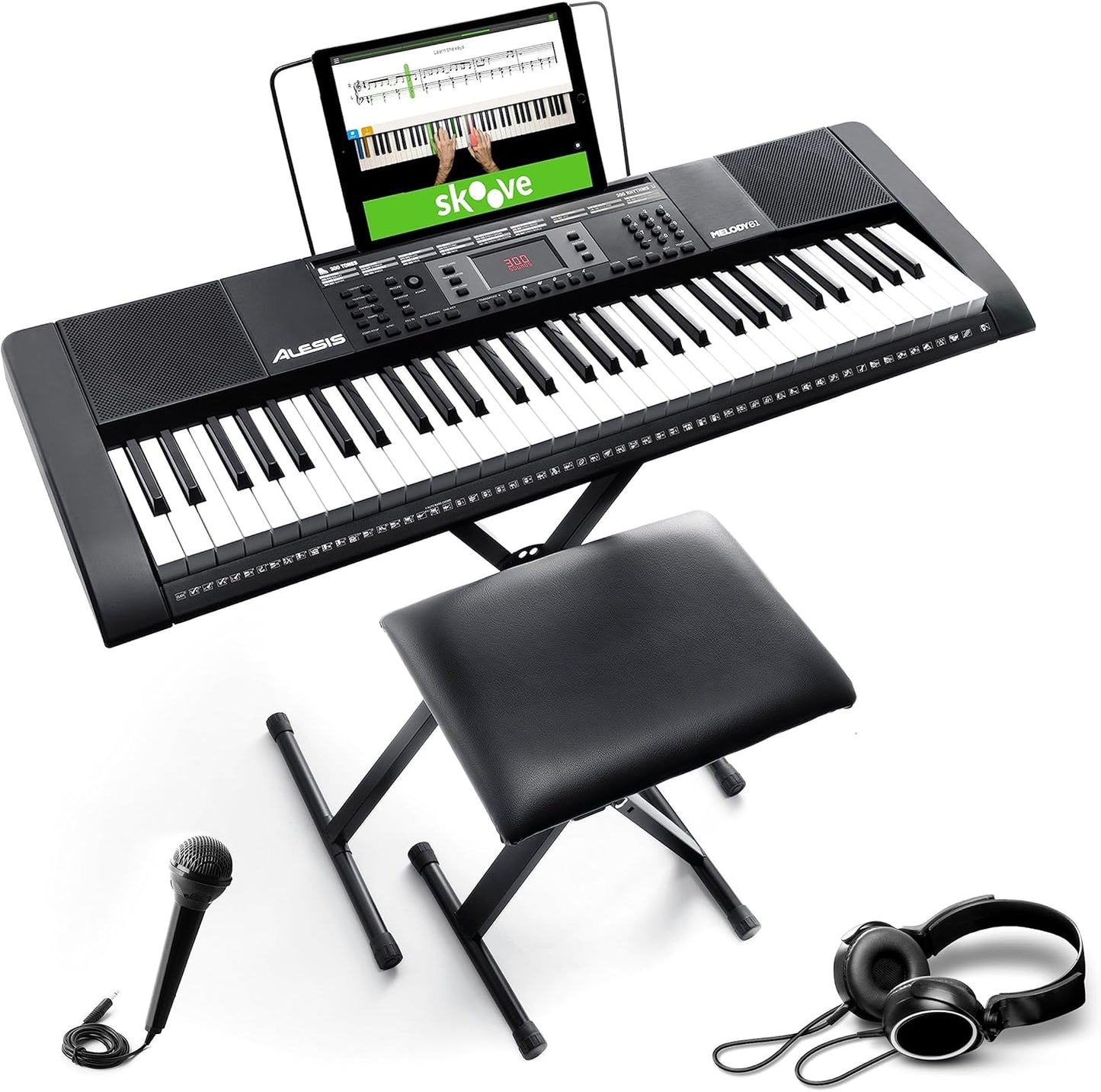 Alesis Melody61MKII 61-Key Keyboard Piano Beginner Bundle