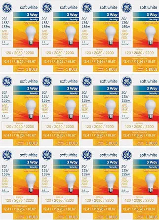 GE 17546 20/135/155W Three-Way Incandescent Light Bulb