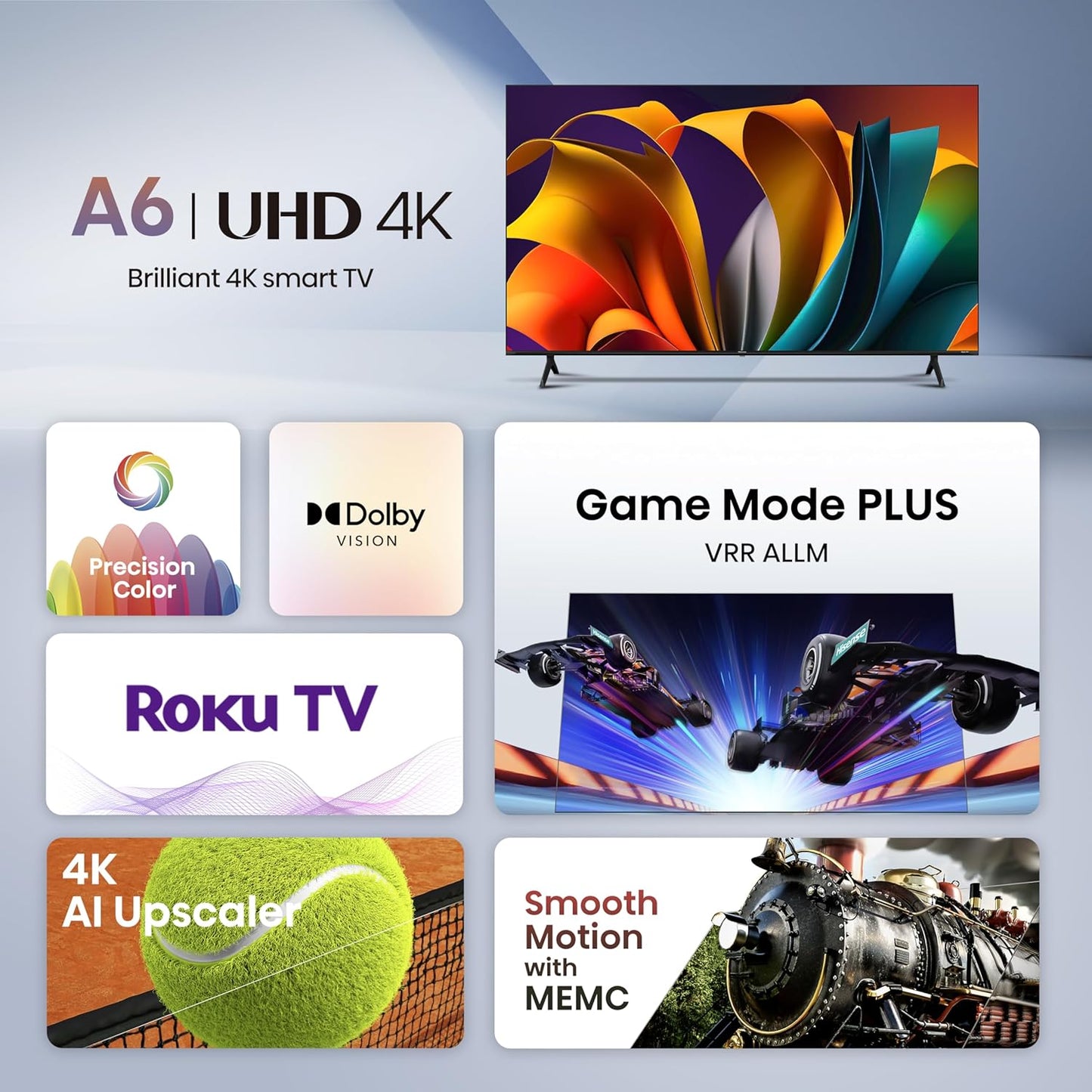 Hisense 85A6NR 85-Inch 4K UHD Roku Smart TV - 2024 Model