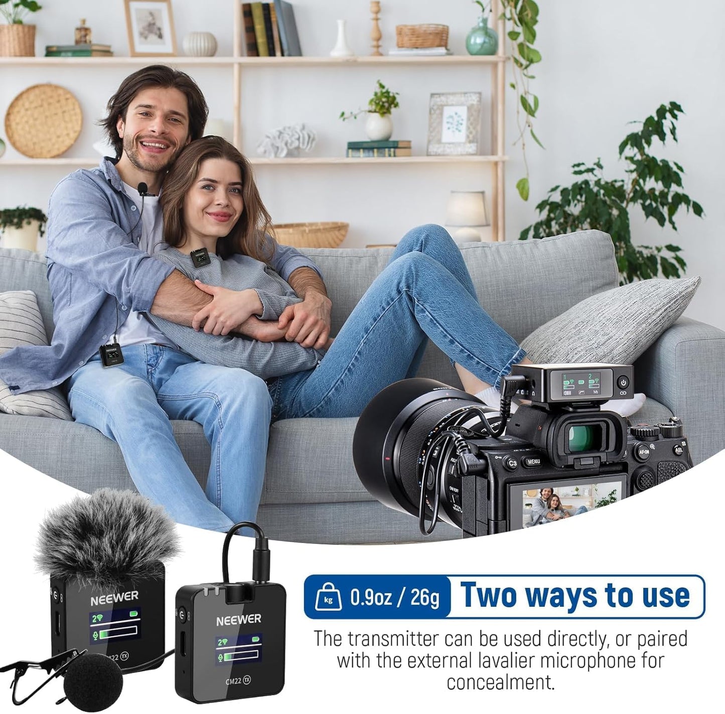 Neewer 21000042 Wireless Lavalier Microphones - Charging Case, 2 Pack