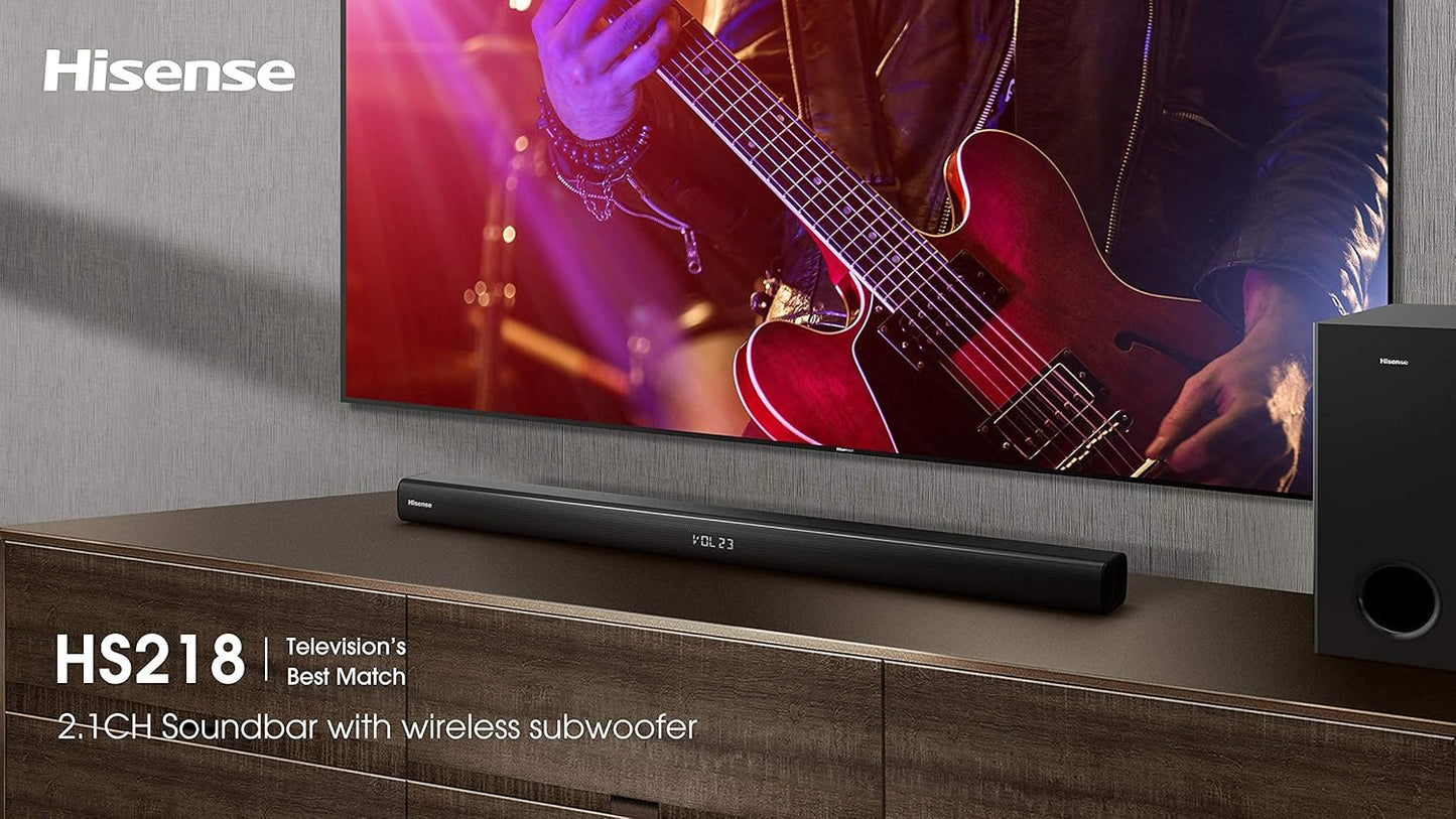 Hisense HS218 2.1 Channel Soundbar with Subwoofer (Renewed)